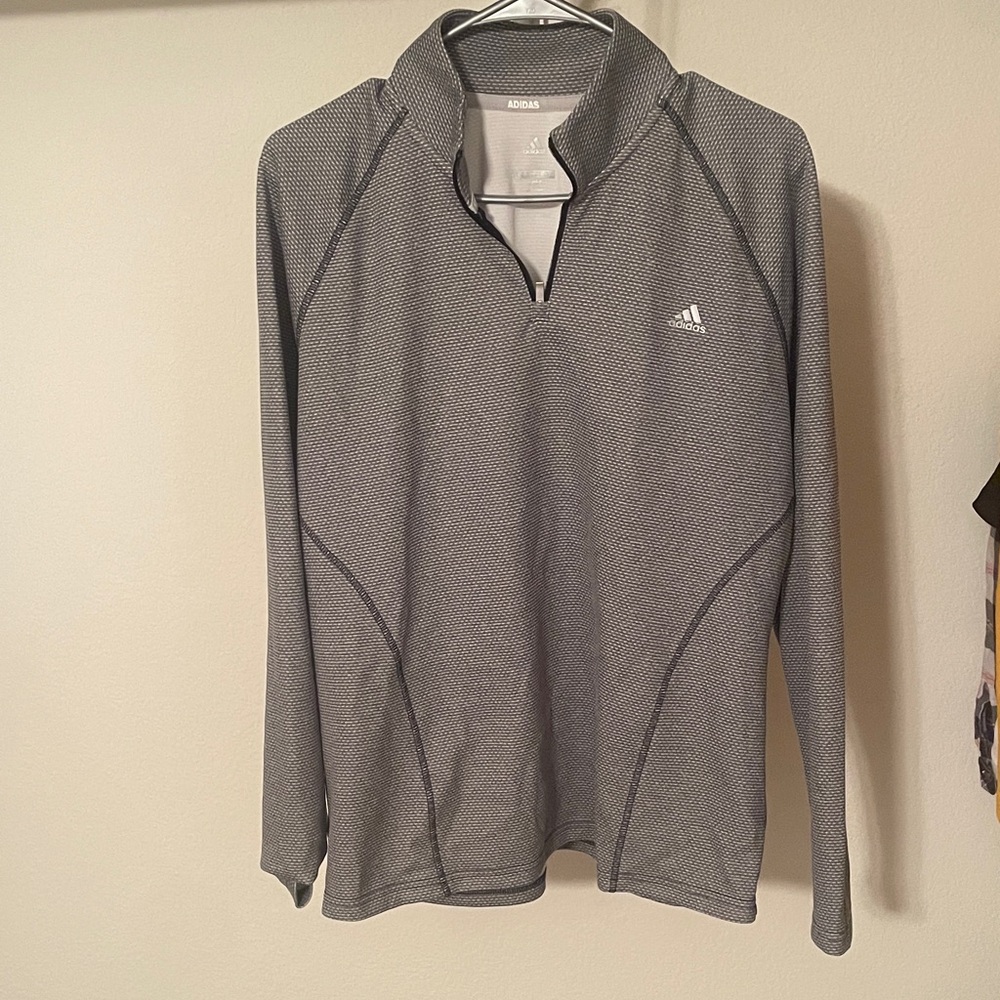 Adidas Black and White Quarter-Zip Pullover